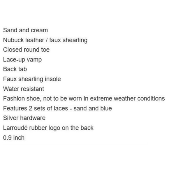 Larroude Vail US 11 Snow Boots Sand Nubuck Leather Faux Fur Waterproof NIB $415 - Picture 15 of 15